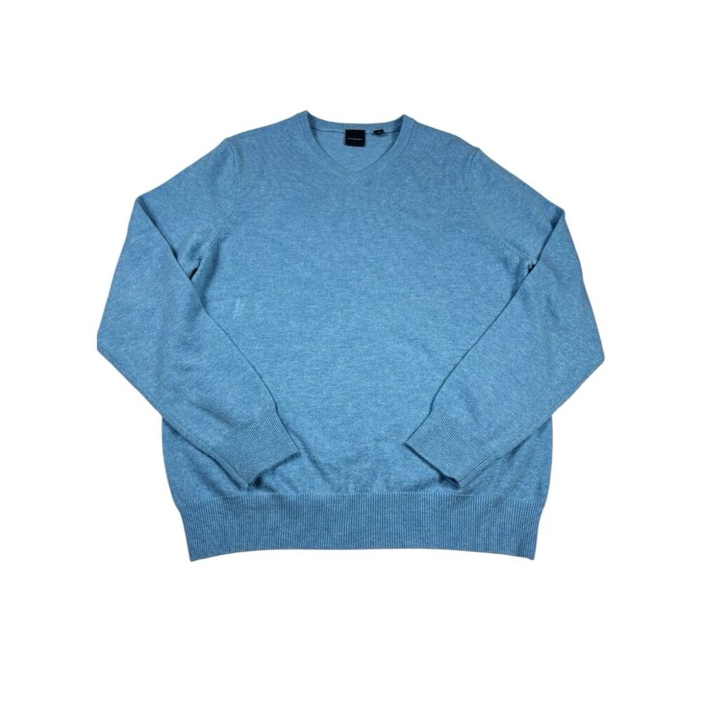 Dunning Mens Cashmere Wool V-Neck Sweater Classic Layering Comfort Pullover M